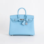 BIRKIN 25 EPSOM LEATHER CELESTE WITH PALLADIUM HARDWARE (PHW)