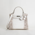 KELLY 25 NILOTICUS CROCODILE (MATTE) LEATHER HIMALAYA WITH PALLADIUM HARDWARE (PHW)