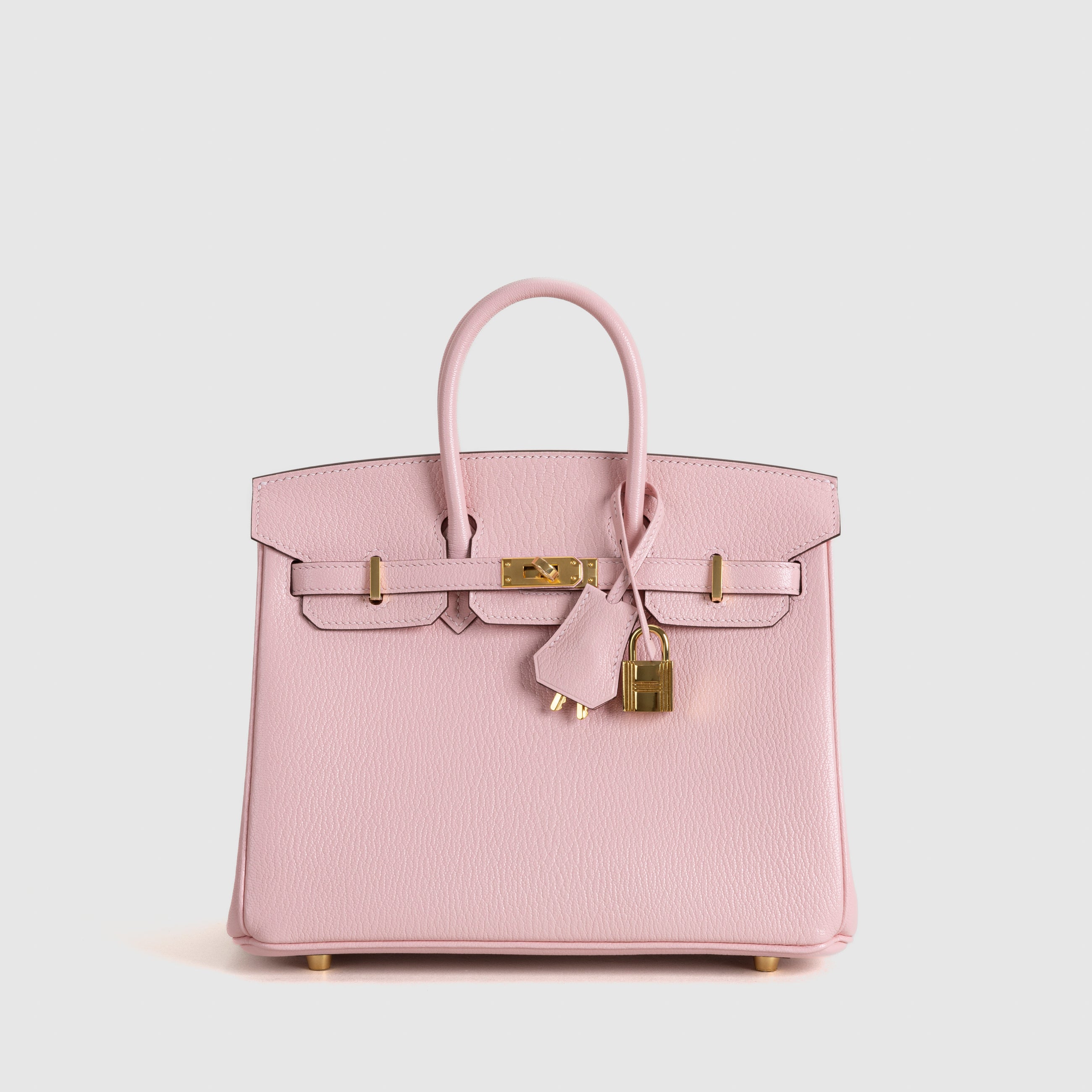 BIRKIN 25 CHEVRE LEATHER ROSE SAKURA WITH GOLD HARDWARE (GHW)