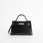 MINI KELLY II (20) BLACK BOX CALF LEATHER WITH PALLADIUM HARDWARE (PHW)