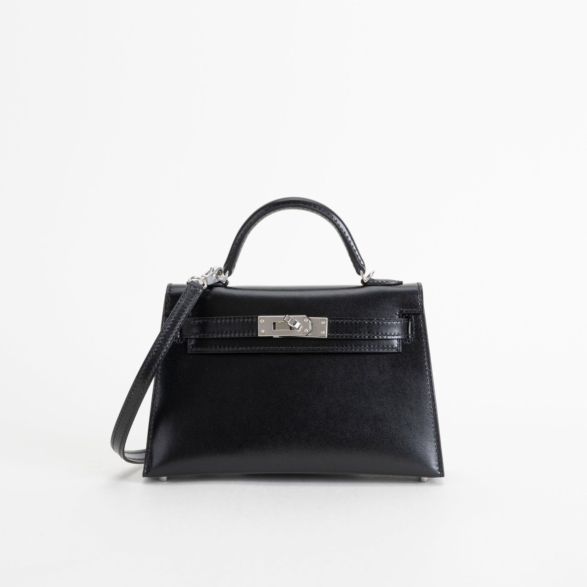 MINI KELLY II (20) BLACK BOX CALF LEATHER WITH PALLADIUM HARDWARE (PHW)