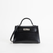 MINI KELLY II (20) BLACK BOX CALF LEATHER WITH PALLADIUM HARDWARE (PHW)