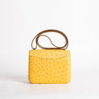 CONSTANCE 18 (MINI) OSTRICH LEATHER JAUNE AMBRE WITH GOLD HARDWARE (GHW)