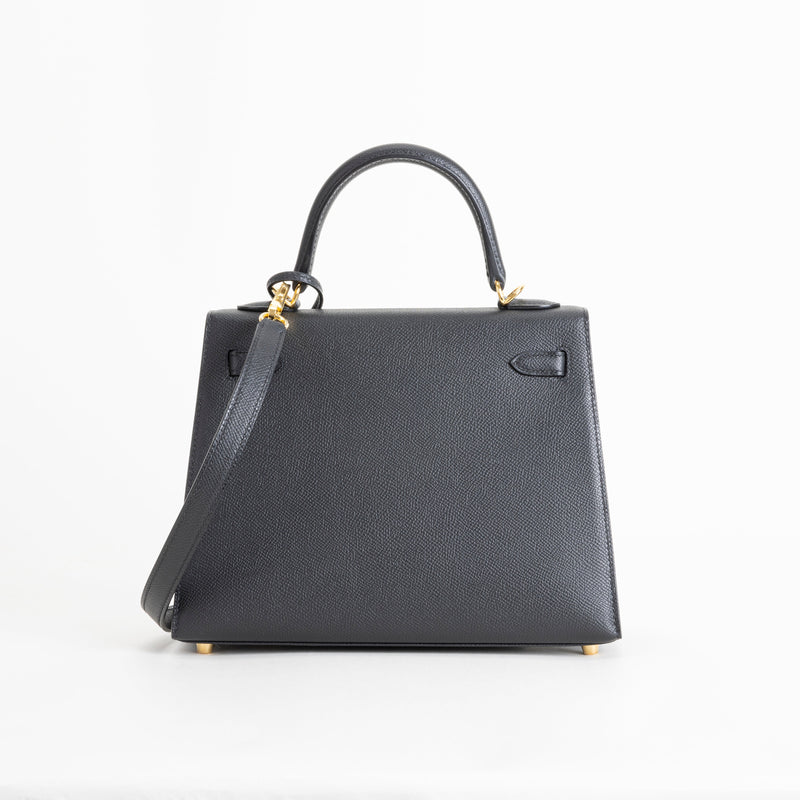 KELLY 25 EPSOM LEATHER NOIR (BLACK) WITH GOLD HARDWARE (GHW)