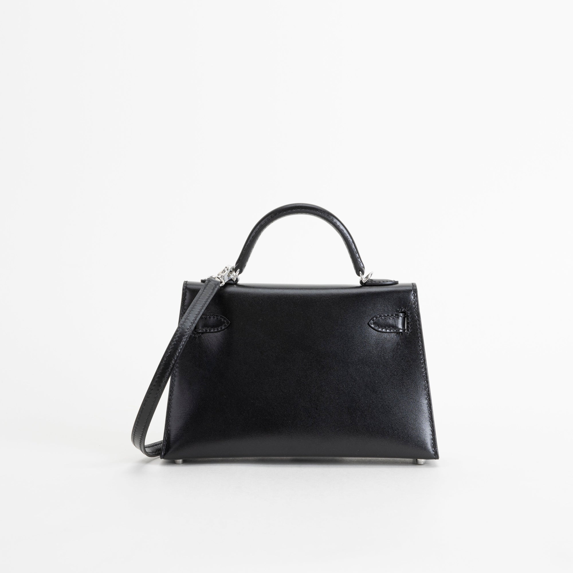 MINI KELLY II (20) BLACK BOX CALF LEATHER WITH PALLADIUM HARDWARE (PHW)