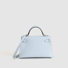 MINI KELLY II (20) EPSOM LEATHER BLEU AZUR WITH PALLADIUM HARDWARE (PHW)