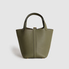 PICOTIN 18 LOCK CLEMENCE LEATHER VERT OLIVE WITH GOLD HARDWARE (GHW)