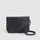 KELLY DEPECHES 25 MATTE MISSISSIPPIENSIS ALLIGATOR LEATHER GRAPHITE WITH PALLADIUM HARDWARE (PHW)