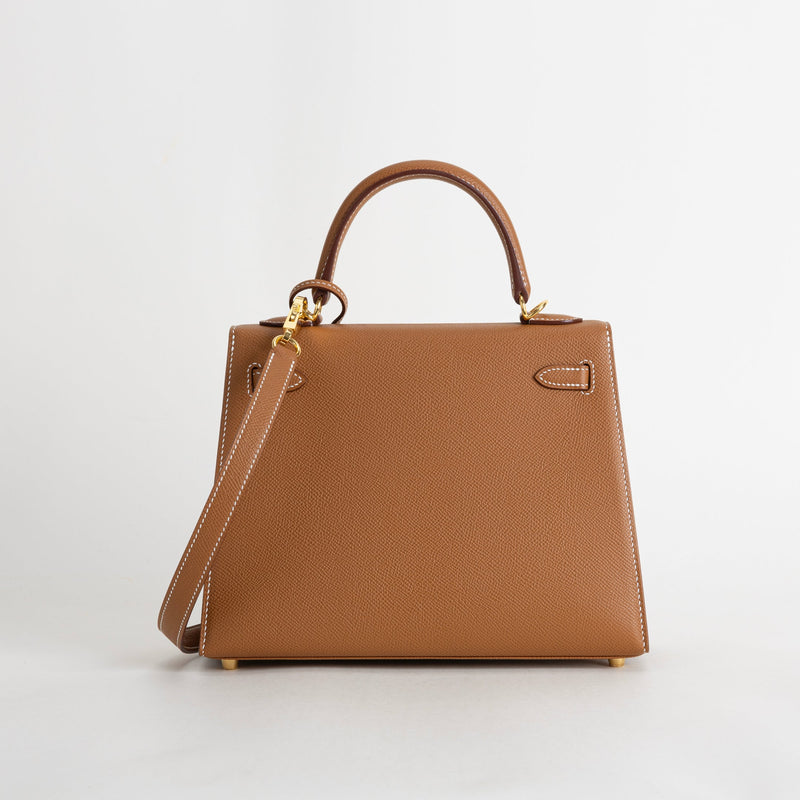 KELLY 25 EPSOM LEATHER GOLD WITH GOLD HARDWARE (GHW)