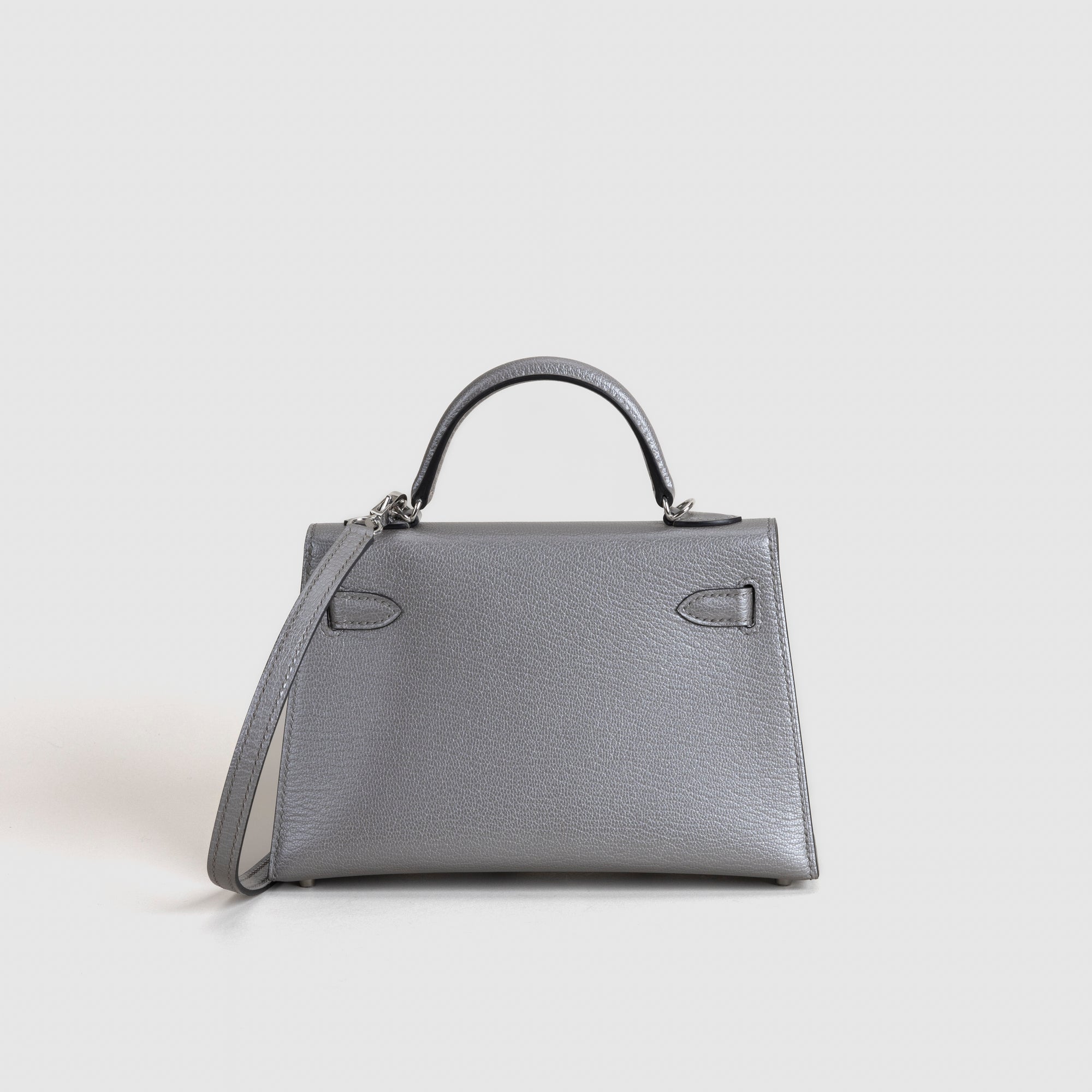 MINI KELLY II (20) CHAMKILLIGHT CHÈVRE LEATHER GRIS ARGENTE WITH PALLADIUM HARDWARE (PHW)