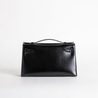 KELLY POCHETTE SO BLACK BOX CALF LEATHER WITH PVD BLACK HARDWARE (LIMITED)