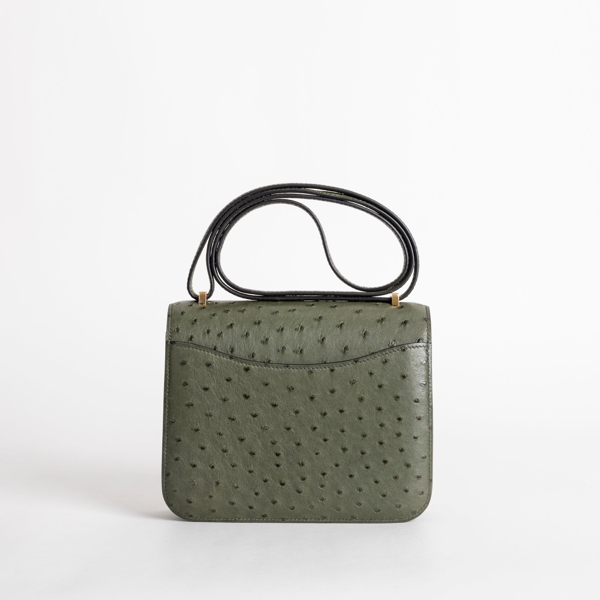 CONSTANCE 18 (MINI) OSTRICH LEATHER VERT CYPRES WITH GOLD HARDWARE (GHW)