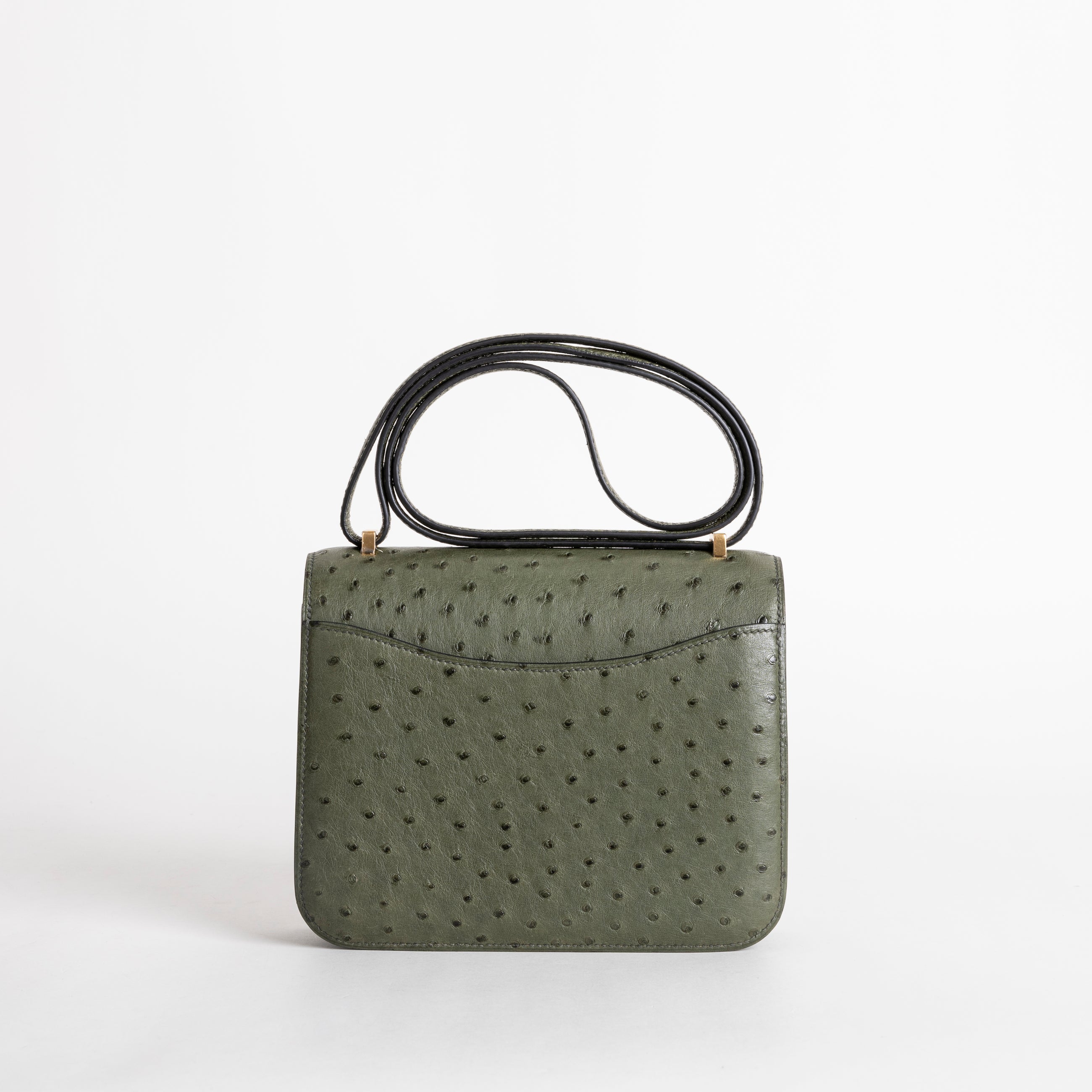 CONSTANCE 18 (MINI) OSTRICH LEATHER VERT CYPRES WITH GOLD HARDWARE (GHW)