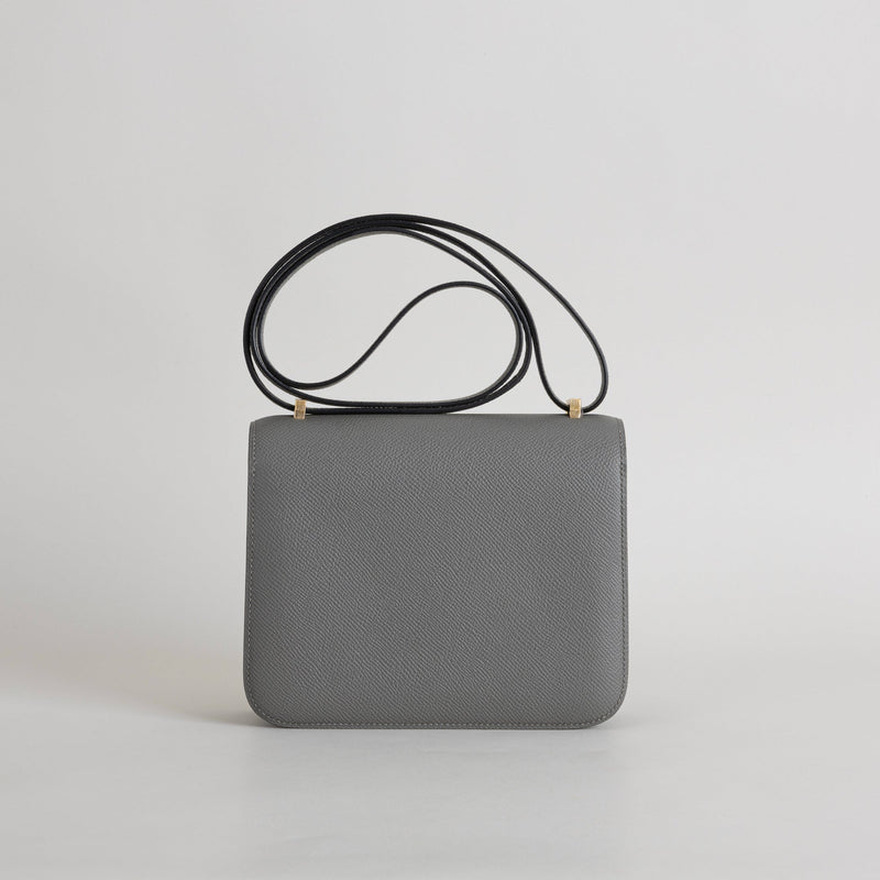 CONSTANCE 18 (MINI) EPSOM LEATHER GRIS MEYER WITH GOLD HARDWARE (GHW)