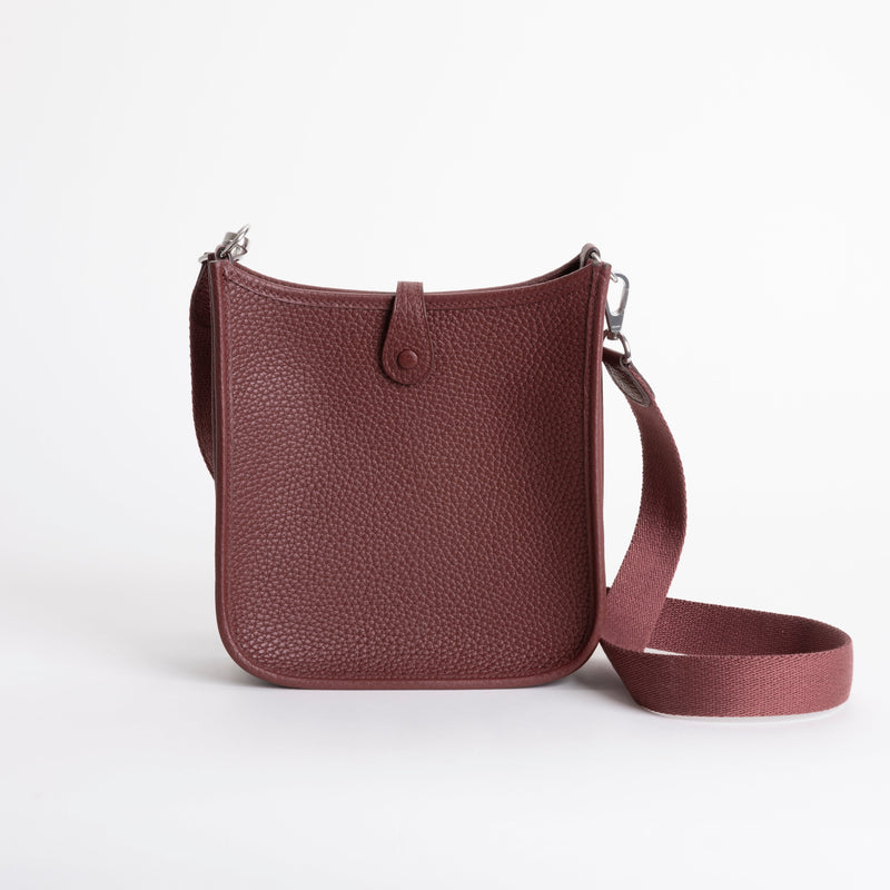 MINI EVELYNE (TPM) CLEMENCE LEATHER ROUGE H WITH PALLADIUM HARDWARE (PHW)