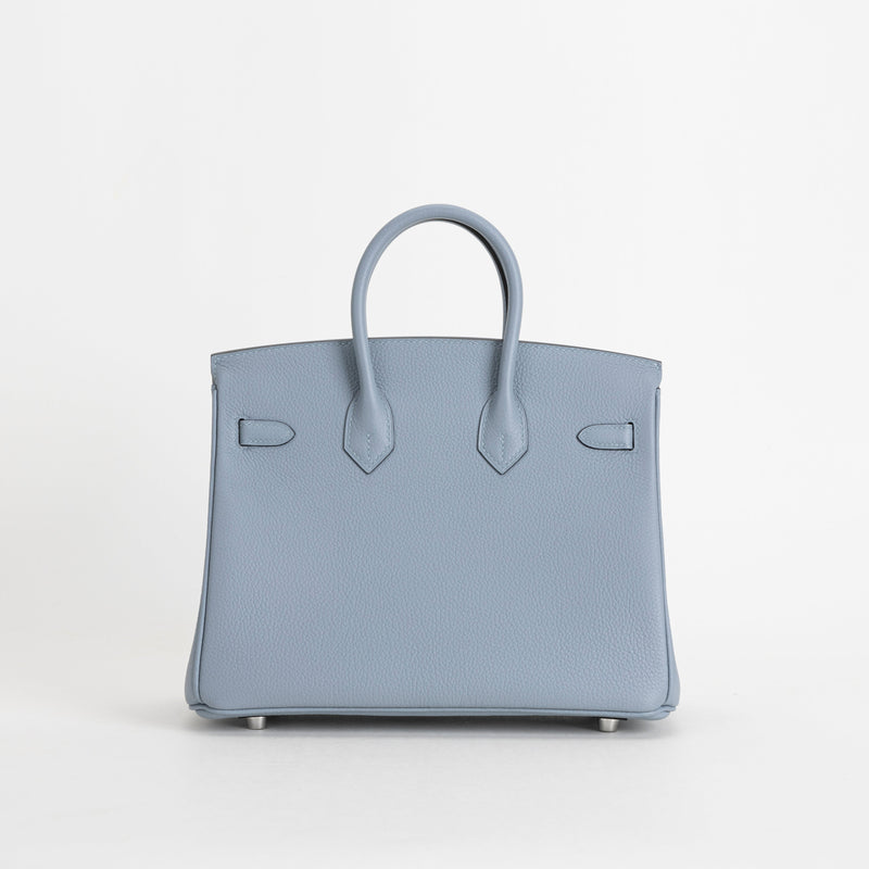 BIRKIN 25 TOGO LEATHER BLEU LIN WITH PALLADIUM HARDWARE (PHW)