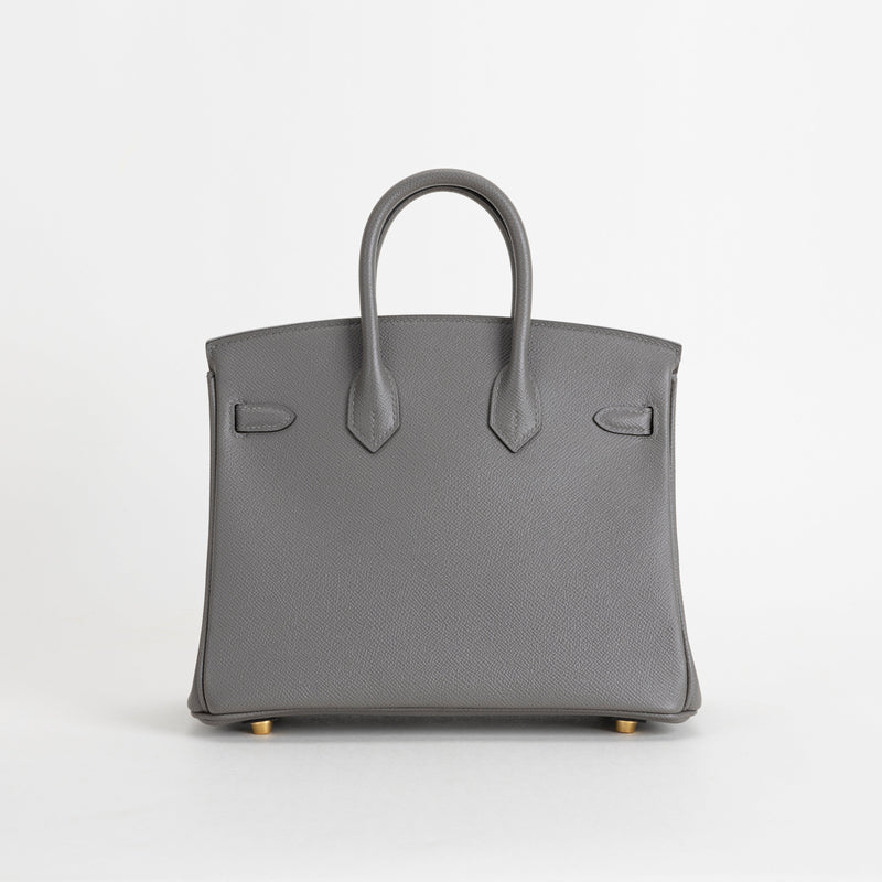 BIRKIN 25 EPSOM LEATHER GRIS MEYER WITH GOLD HARDWARE (GHW)