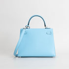 KELLY 25 EPSOM LEATHER CELESTE WITH PALLADIUM HARDWARE (PHW)
