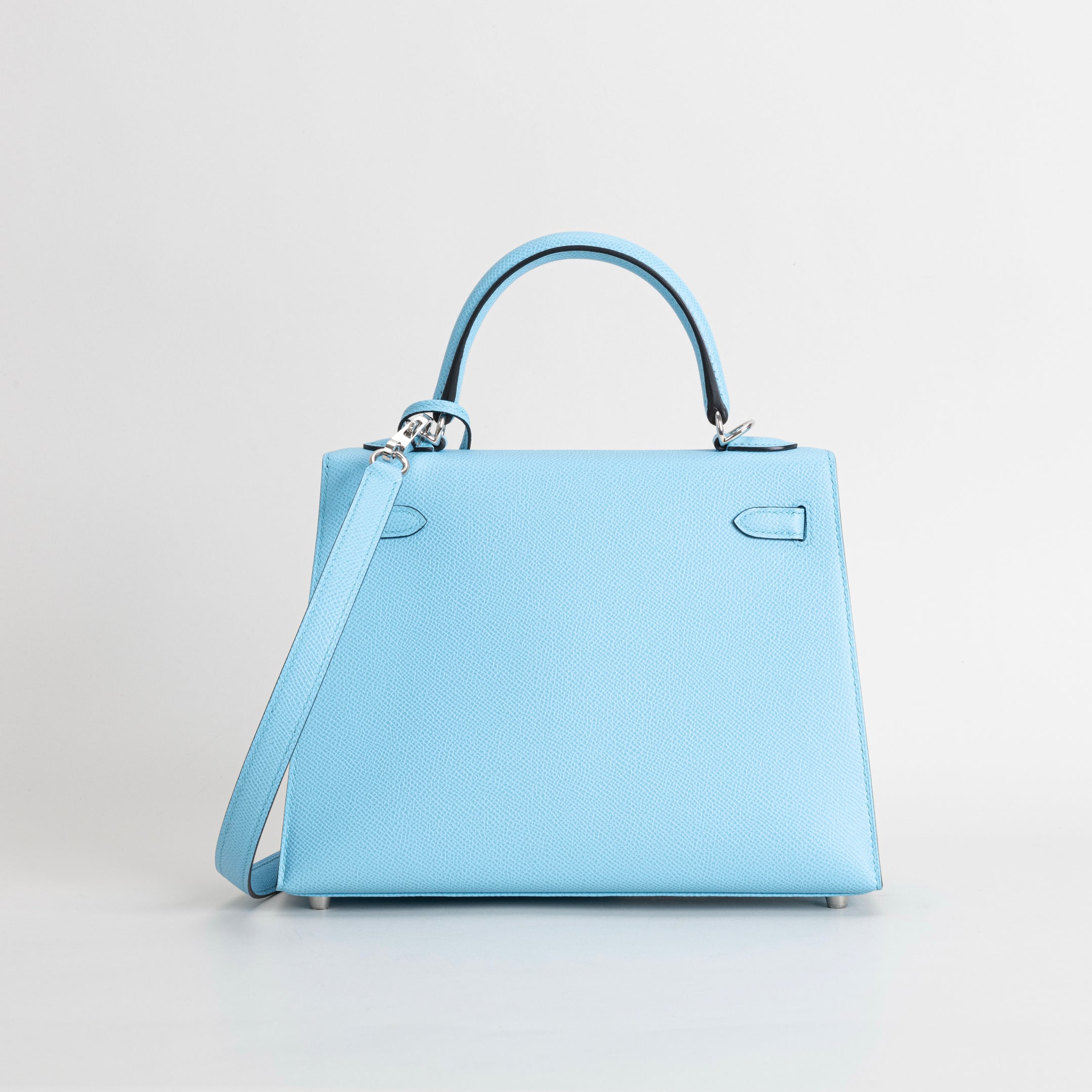 KELLY 25 EPSOM LEATHER CELESTE WITH PALLADIUM HARDWARE (PHW)