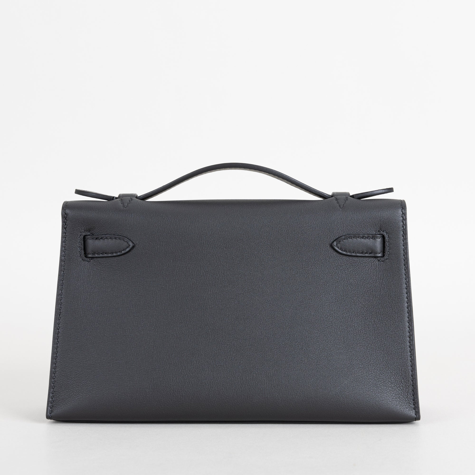 KELLY POCHETTE SWIFT LEATHER NOIR (BLACK) WITH PALLADIUM HARDWARE (PHW)
