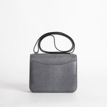 CONSTANCE 18 (MINI) LIZARD LEATHER GRIS FONCE WITH GOLD HARDWARE (GHW)