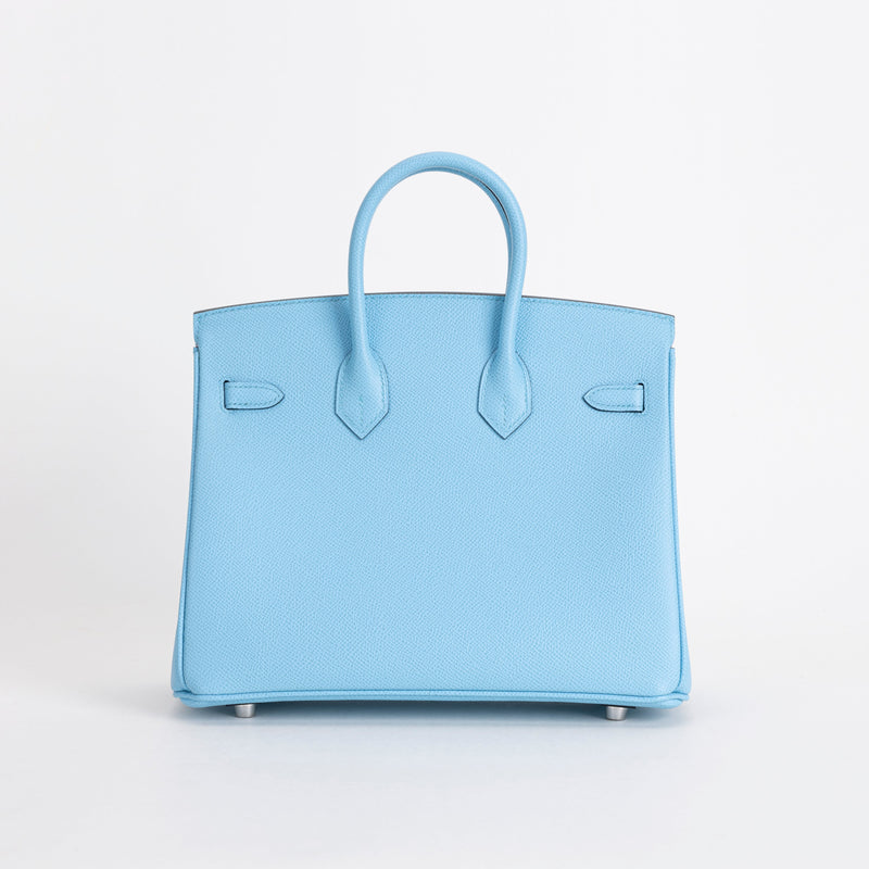 BIRKIN 25 EPSOM LEATHER CELESTE WITH PALLADIUM HARDWARE (PHW)