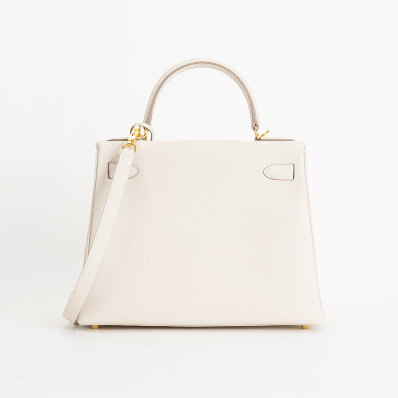 KELLY 28 TOGO LEATHER CRAIE WITH GOLD HARDWARE (GHW)