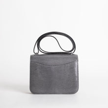 CONSTANCE 18 (MINI) LIZARD LEATHER GRIS FONCE WITH PALLADIUM HARDWARE (PHW)