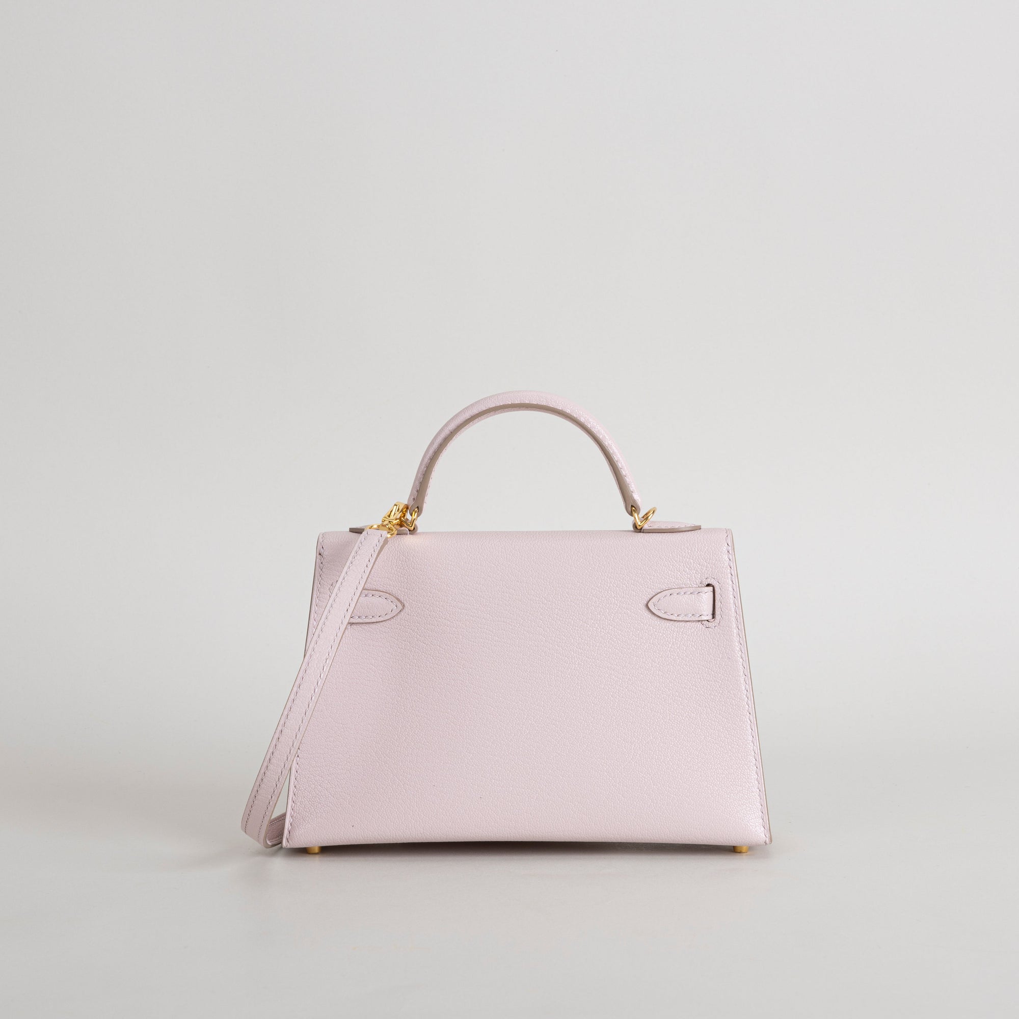 MINI KELLY II (20) CHEVRE LEATHER ROSE DARLING WITH GOLD HARDWARE (GHW)