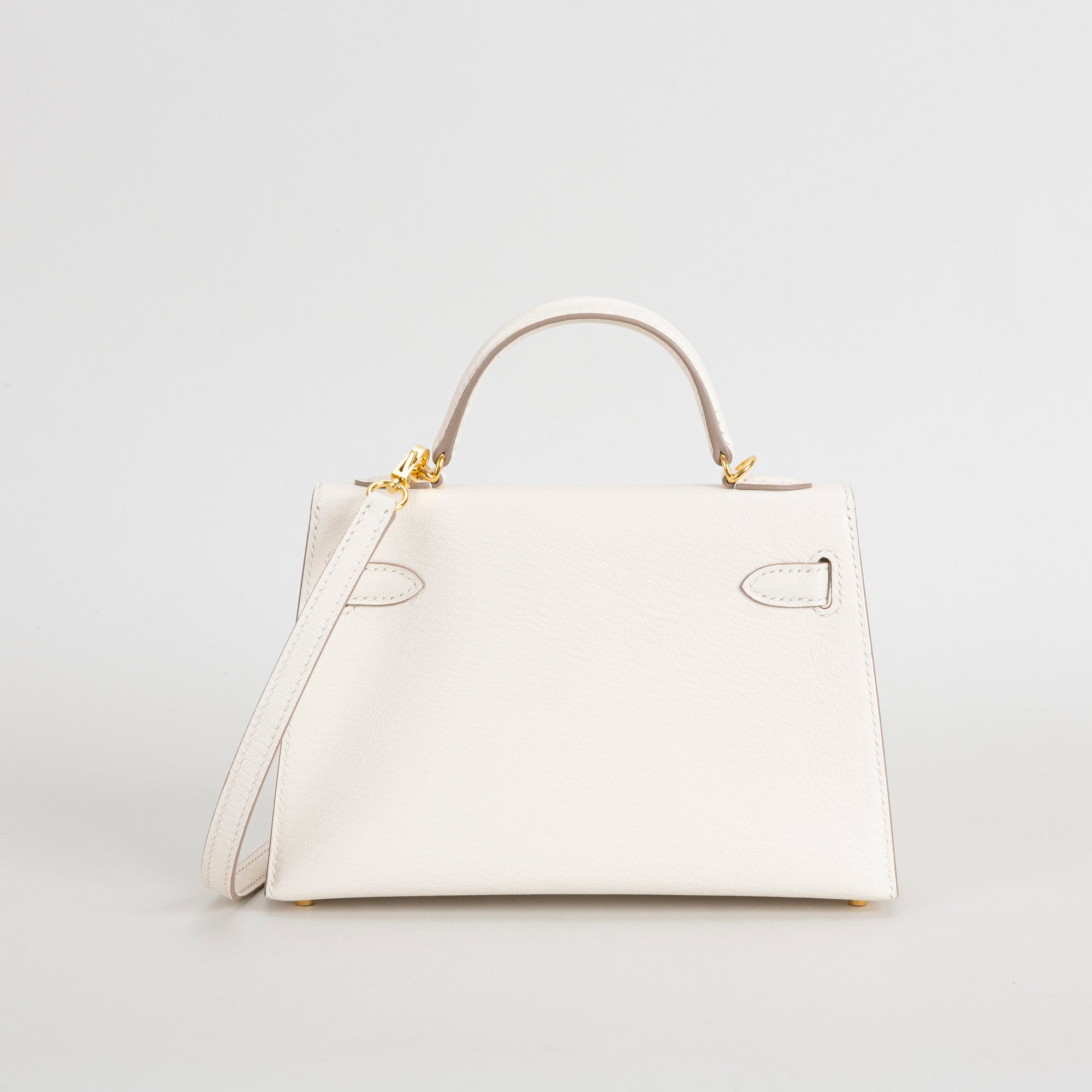 MINI KELLY II (20) CHEVRE LEATHER CRAIE WITH GOLD HARDWARE (GHW)