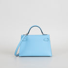 MINI KELLY II (20) EPSOM LEATHER CELESTE WITH PALLADIUM HARDWARE (PHW)