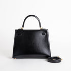 KELLY 25 BLACK BOX CALF LEATHER WITH GOLD HARDWARE (GHW)