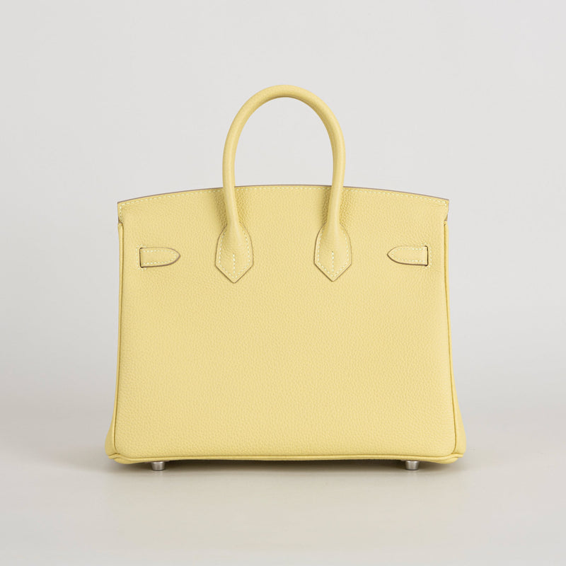 BIRKIN 25 TOGO LEATHER JAUNE POUSSIN WITH PALLADIUM HARDWARE (PHW)
