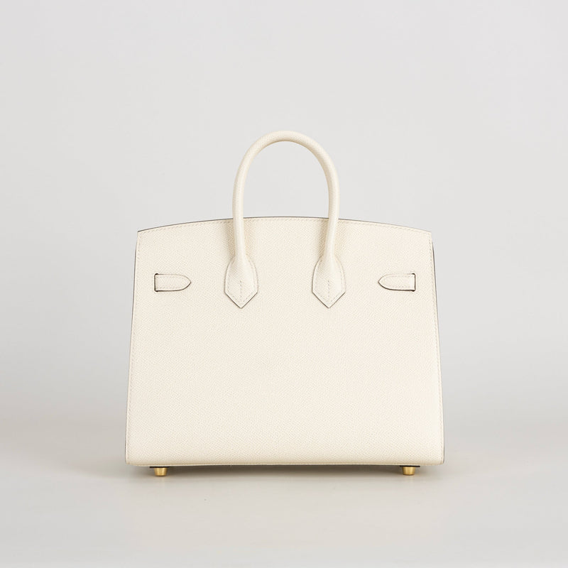 BIRKIN 25 EPSOM LEATHER (SELLIER SHAPE) NATA WITH GOLD HARDWARE (GHW)