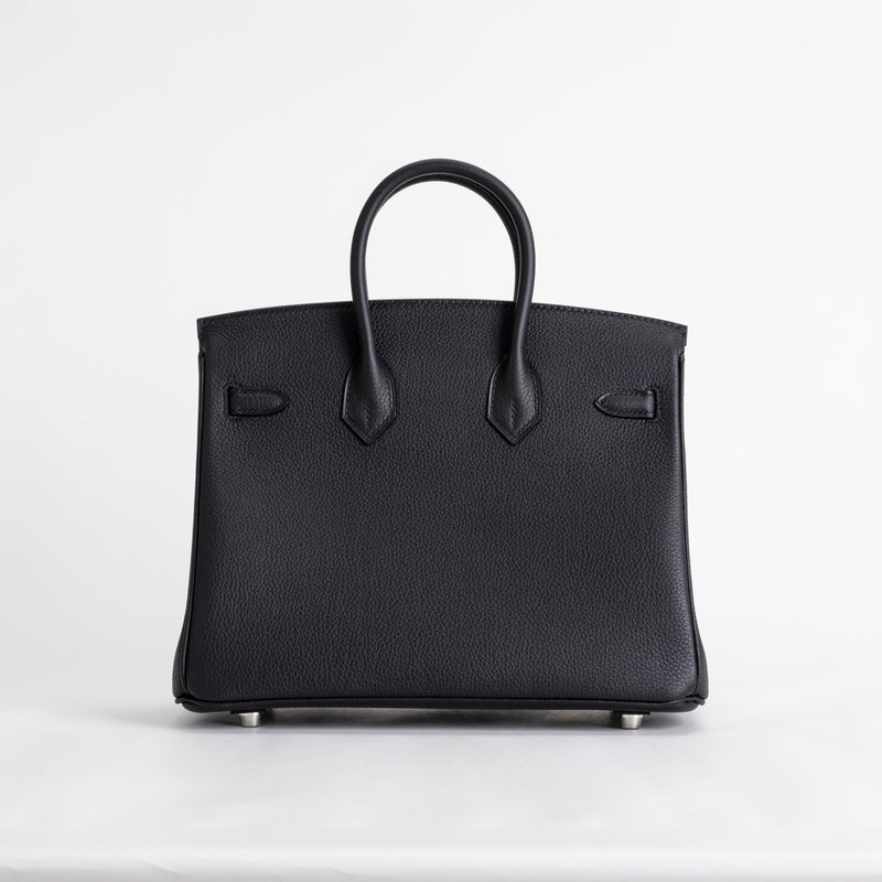 BIRKIN 25 TOGO LEATHER NOIR (BLACK) WITH PALLADIUM HARDWARE (PHW)