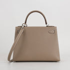 KELLY 28 EPSOM LEATHER ETOUPE WITH PALLADIUM HARDWARE (PHW)