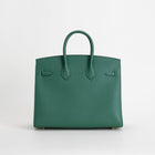 BIRKIN 25 EPSOM LEATHER (SELLIER SHAPE) VERT MOYEN WITH GOLD HARDWARE (GHW)