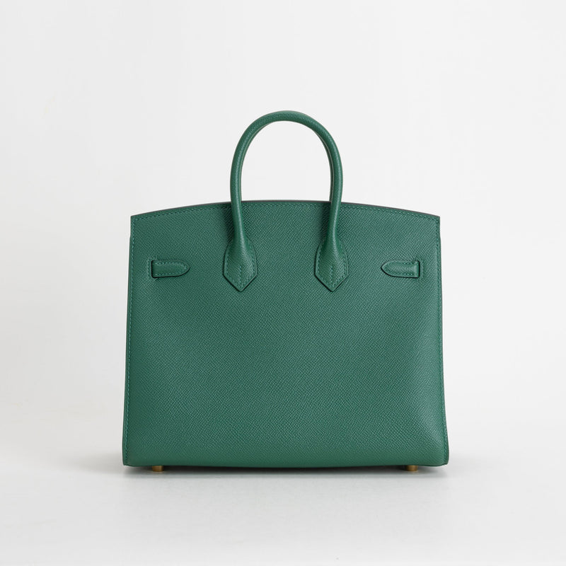 BIRKIN 25 EPSOM LEATHER (SELLIER SHAPE) VERT MOYEN WITH GOLD HARDWARE (GHW)