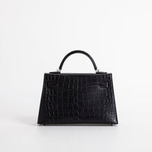 MINI KELLY II (20) MATTE MISSISSIPPIENSIS ALLIGATOR LEATHER NOIR (BLACK) WITH PALLADIUM HARDWARE (PHW)