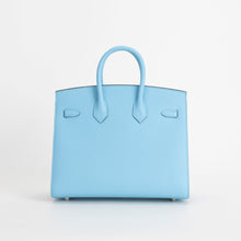 BIRKIN 25 EPSOM LEATHER (SELLIER SHAPE) CELESTE WITH PALLADIUM HARDWARE (PHW)