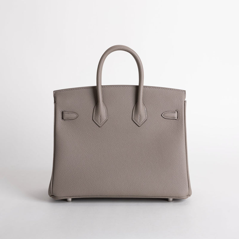 BIRKIN 25 TOGO LEATHER GRIS ASPHALTE WITH PALLADIUM HARDWARE (PHW)