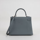 KELLY 28 TOGO LEATHER VERT AMANDE WITH PALLADIUM HARDWARE (PHW)