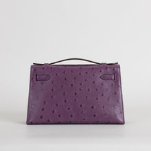 KELLY POCHETTE OSTRICH LEATHER ANEMONE WITH ROSE GOLD HARDWARE (RGHW)