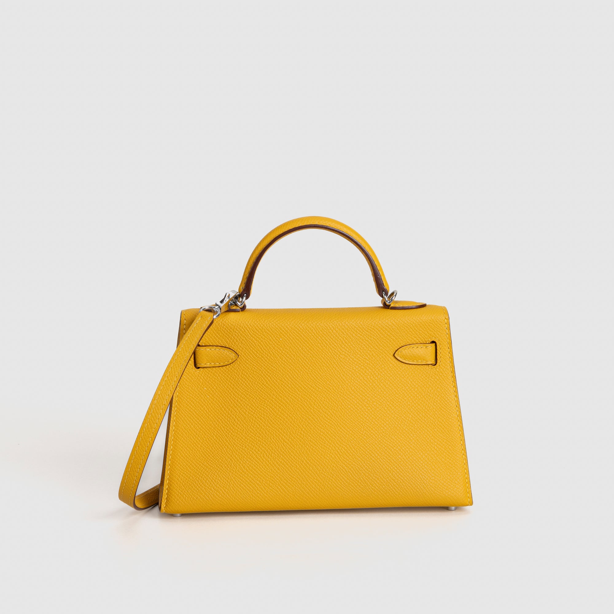 MINI KELLY II (20) EPSOM LEATHER JAUNE AMBRE WITH PALLADIUM HARDWARE (PHW)