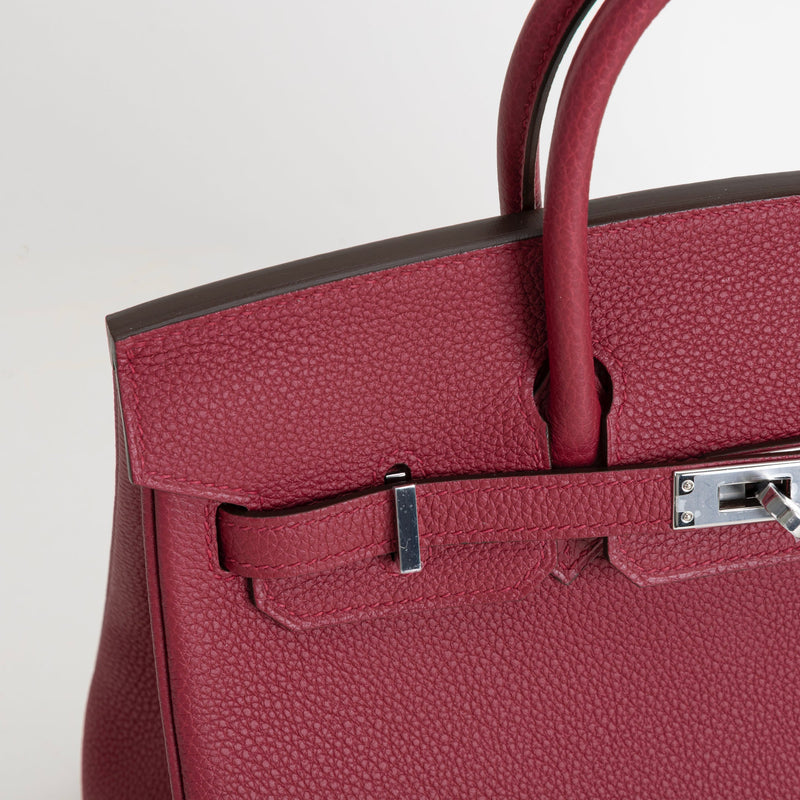 BIRKIN 25 TOGO LEATHER ROUGE GRENAT WITH PALLADIUM HARDWARE (PHW)