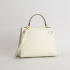 KELLY 25 OSTRICH LEATHER PARCHEMIN WITH GOLD HARDWARE (GHW)