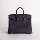 BIRKIN 25 TOUCH LIZARD LEATHER & TOGO LEATHER NOIR (BLACK) WITH PALLADIUM HARDWARE (PHW)