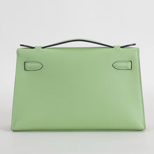 KELLY POCHETTE SWIFT LEATHER VERT CRIQUET WITH PALLADIUM HARDWARE (PHW)