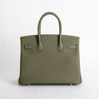 BIRKIN 30 TOGO LEATHER VERT OLIVE WITH PALLADIUM HARDWARE (PHW)