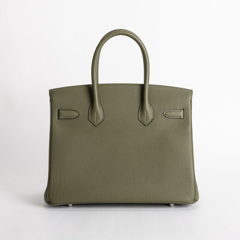 BIRKIN 30 TOGO LEATHER VERT OLIVE WITH PALLADIUM HARDWARE (PHW)